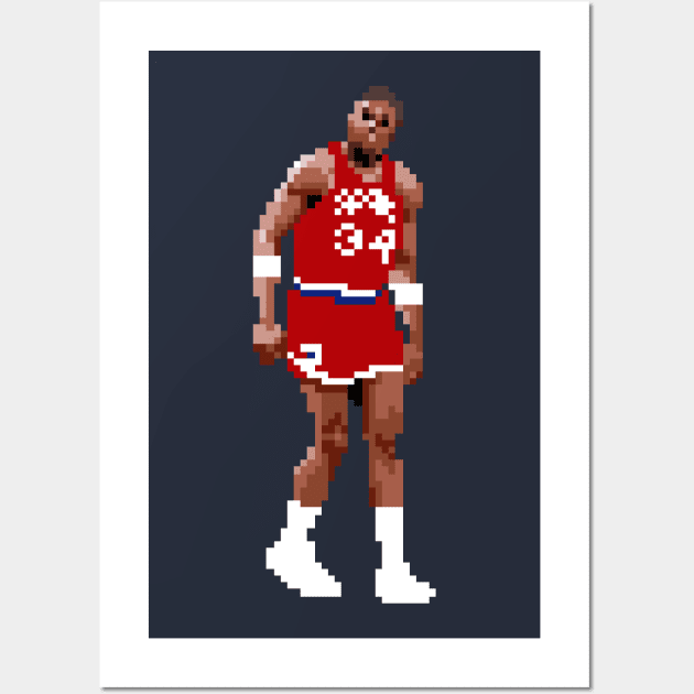 Charles Barkley Sixers Pixel Wall Art by qiangdade